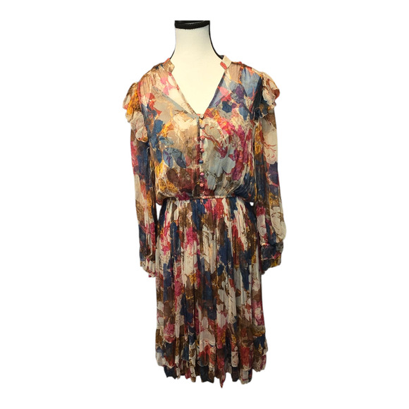 Sundance Trieste Romance Dress Womens PXS Chiffon Ruffles Artsy Cottagecore - Picture 1 of 16